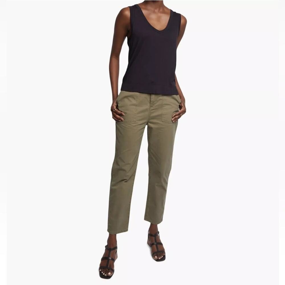Able Olive Green Straight-Leg Trousers